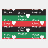 Zwarte levende materie pan-Afrikaans vlagwit hart Inpakpapier Vel (Voorkant)