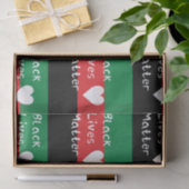 Zwarte levende materie pan-Afrikaans vlagwit hart Tissuepapier (Geschenk)