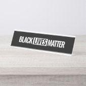 Zwarte levens, aangepast bureau naambordje (Voorkant)