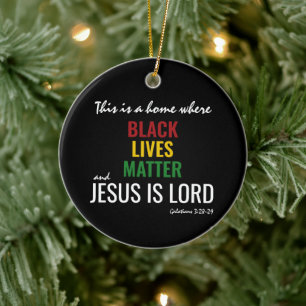 ZWARTE LEVENS JESUS IS LORD KERAMISCH ORNAMENT