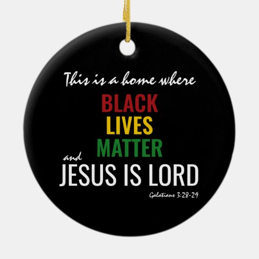 ZWARTE LEVENS | JESUS IS LORD KERAMISCH ORNAMENT (Achterkant)