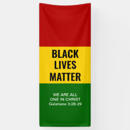 ZWARTE LEVENS KWESTIE, allemaal één in CHRIST Chri Spandoek