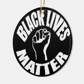 "ZWARTE LEVENS KWESTIE" KERAMISCH ORNAMENT (Links)