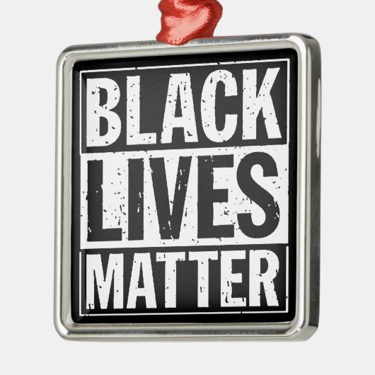 "ZWARTE LEVENS KWESTIE" METALEN ORNAMENT (Links)