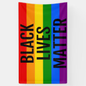 Zwarte levens materie, LGBT-regenboogvlag Spandoek (Verticaal)