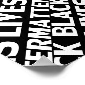 Zwarte levens materie, zwart wit patroon poster (Hoek)