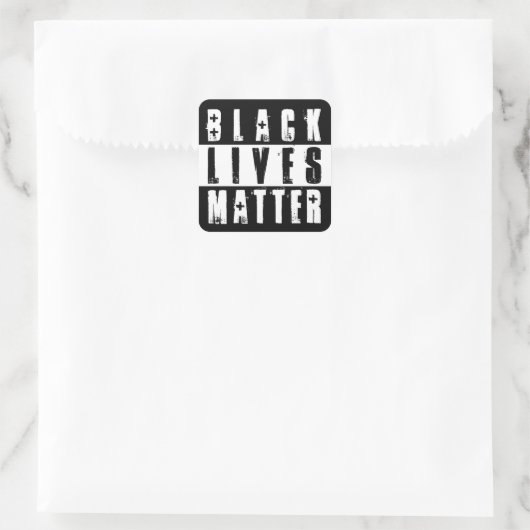 ZWARTE LEVENS VIERKANTE STICKER (Tas)