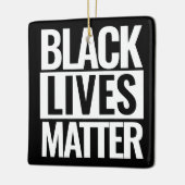 Zwarte levens zijn aangepast kerstmis keramisch ornament (Links)