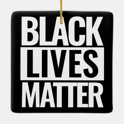 Zwarte levens zijn aangepast kerstmis keramisch ornament (Achterkant)