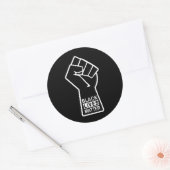 Zwarte levens zijn belangrijk, vuist vechten, BLM Ronde Sticker (Envelop)