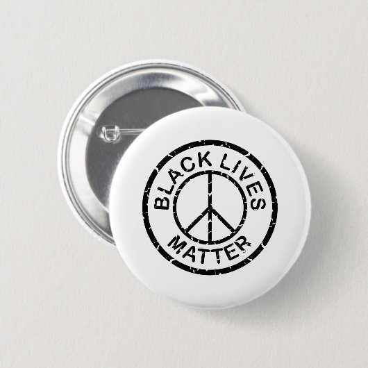 zwarte levens zijn een vredesteken ronde button 5,7 cm (Voorkant /achterkant)