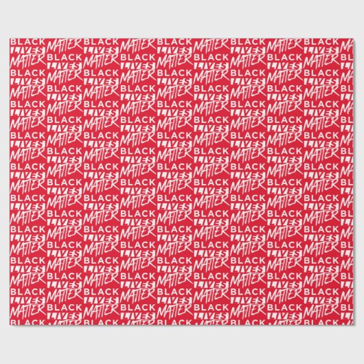Zwarte levens zijn rood kerstfeest cadeaupapier (Vlak)