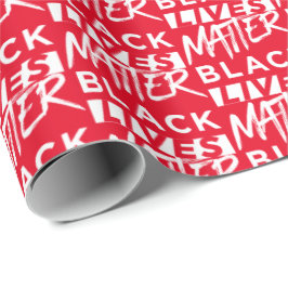 Zwarte levens zijn rood kerstfeest cadeaupapier