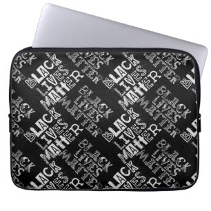 zwarte levens zijn zwart en gemengde lettertypefac laptop sleeve