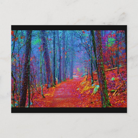 Zwarte Licht Bos Olie Schilderij Briefkaart (Voorkant)