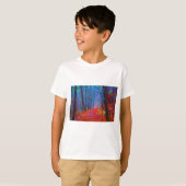 Zwarte lichte bosolie schilderen t-shirt (Voorkant volledig)