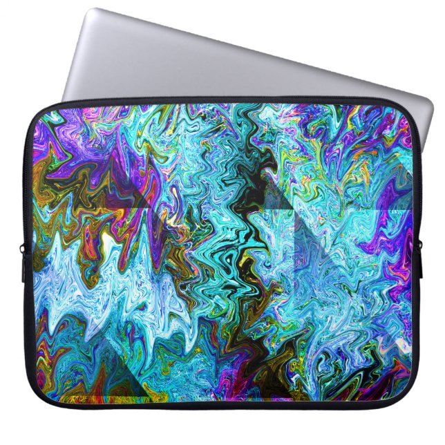 Zwarte lichte lichten...... laptop sleeve (Voorkant)