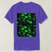 Zwarte lichte reactieve grafische weergave van het t-shirt (Design voorkant)