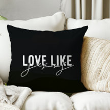 Zwarte liefde als Jezus Christelijk Sierkussen