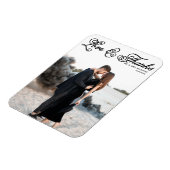 Zwarte Liefde en Bedankt  Script Fotobruiloft Magneet (Linkerzijde)