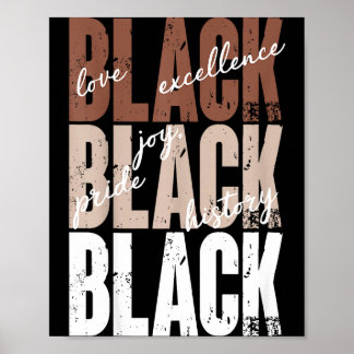Zwarte Liefde Excellent Geluk Trots Zwarte Geschie Poster