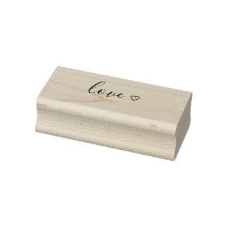 Zwarte liefde met klein hart rubberstempel