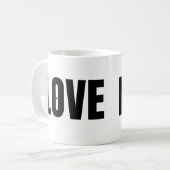 Zwarte liefde typografie koffiemok (Voorkant links)