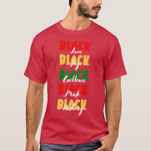Zwarte liefde zwarte vreugde zwarte excellentie zw t-shirt