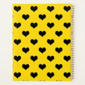 Zwarte Liefdeshart Op Gele Achtergrond Planner (Achterkant)