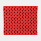 Zwarte Liefdeshart Op Rode Achtergrond  Fleece Deken (Voorkant (Horizontaal))