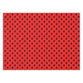 Zwarte Liefdeshart Op Rood Achtergrond Tafelkleed (Voorkant (Horizontaal))