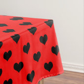 Zwarte Liefdeshart Op Rood Achtergrond Tafelkleed (Voorbeeld)