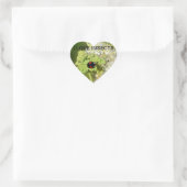 Zwarte lieveheersbeestje hart sticker (Tas)