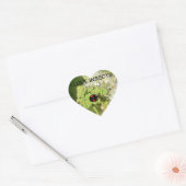 Zwarte lieveheersbeestje hart sticker (Envelop)
