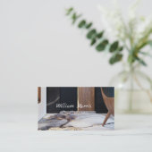 Zwarte Lift Lobby Deurhuis Interieurmakelaar Visitekaartje (Staand voorkant)