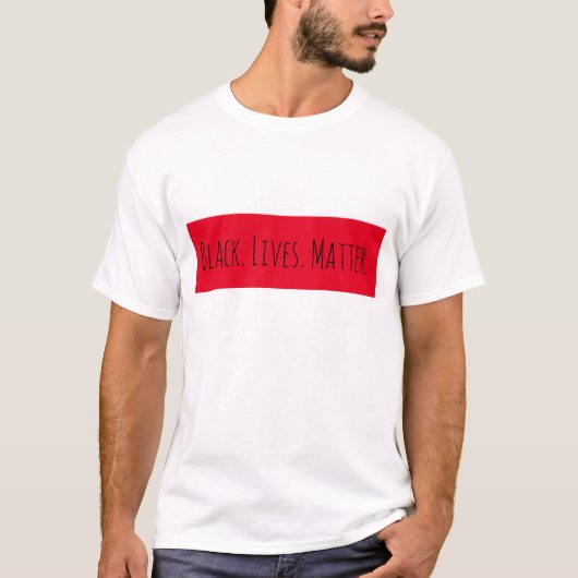 Zwarte liften Matter Rood Rechthoek T-shirt (Voorkant)