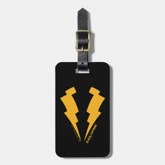 Zwarte Lightning Bolts Graphic Bagagelabel (Voorkant verticaal)