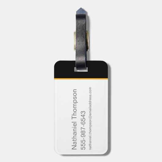 Zwarte Lightning Bolts Graphic Bagagelabel (Achterkant verticaal)