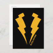 Zwarte Lightning Bolts Graphic Briefkaart (Voorkant / Achterkant)