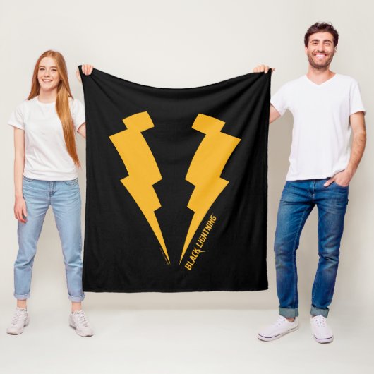 Zwarte Lightning Bolts Graphic Fleece Deken (In situ)