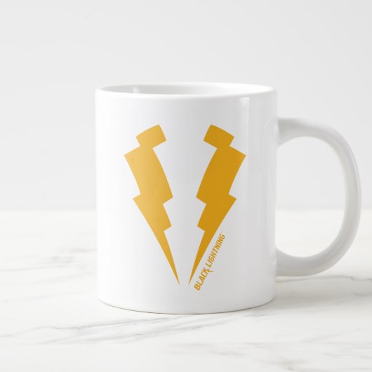 Zwarte Lightning Bolts Graphic Grote Koffiekop (Rechts)