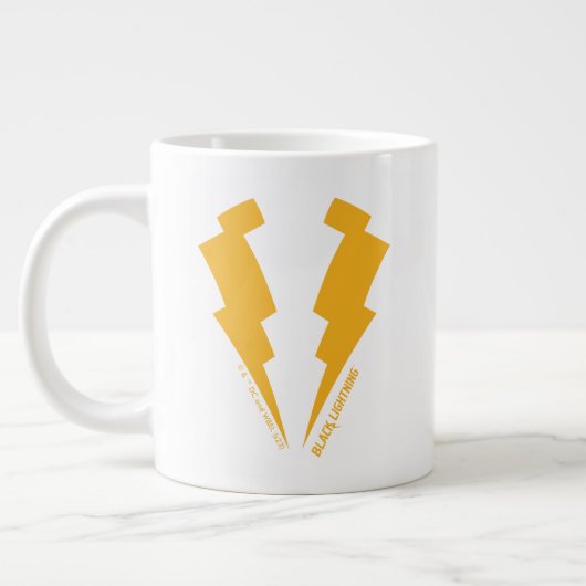 Zwarte Lightning Bolts Graphic Grote Koffiekop (Links)