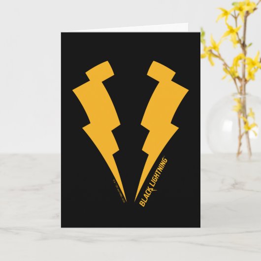 Zwarte Lightning Bolts Graphic Kaart (Gele Bloem)