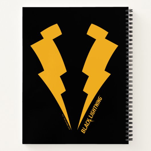 Zwarte Lightning Bolts Graphic Notitieboek (Achterkant)