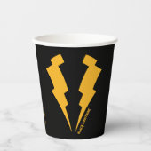 Zwarte Lightning Bolts Graphic Papieren Bekers (Voorkant)