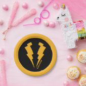 Zwarte Lightning Bolts Graphic Papieren Bordje (Feest)