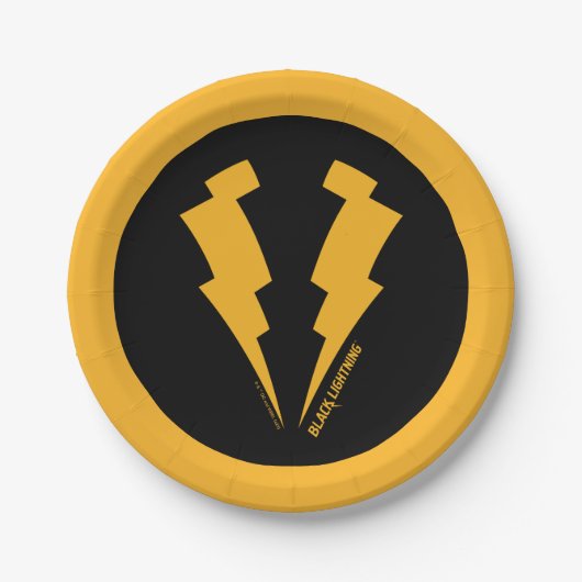 Zwarte Lightning Bolts Graphic Papieren Bordje (Voorkant)