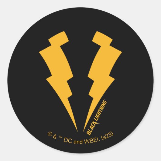 Zwarte Lightning Bolts Graphic Ronde Sticker (Voorkant)