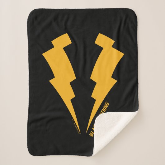 Zwarte Lightning Bolts Graphic Sherpa Deken (Voorkant)