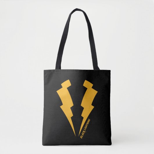 Zwarte Lightning Bolts Graphic Tote Bag (Voorkant)